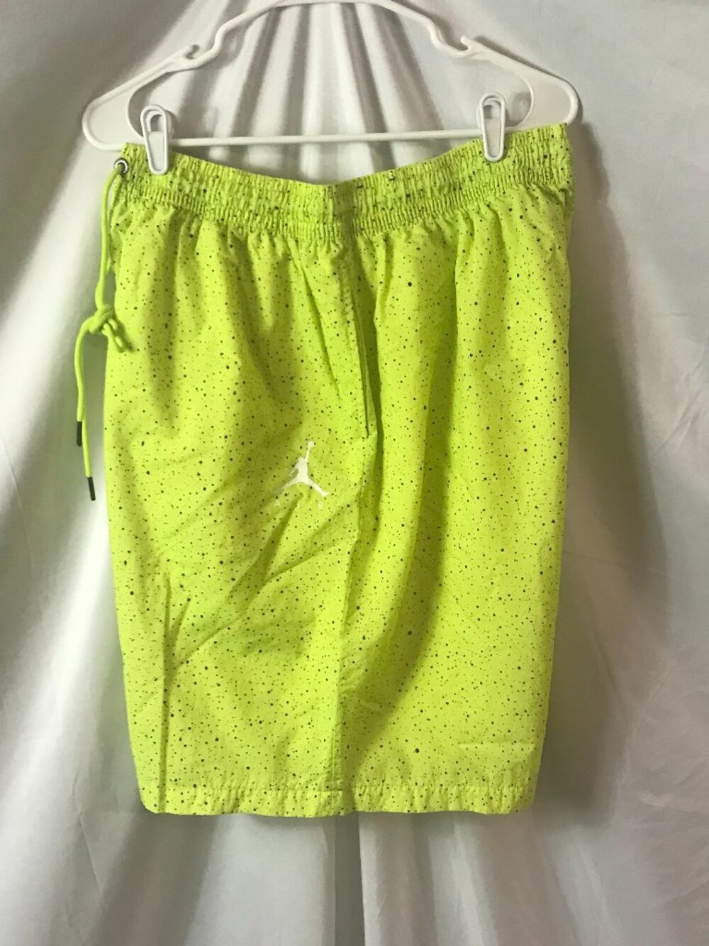 Jordan Neon Green Speckled Black Activewear Athletic Sport Cut Shorts